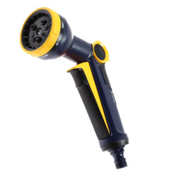 Pistol de stropit Grunman DY2084, PVC, debit reglabil, 8 jeturi stropire + 2 cuple furtun + 1 adaptor
