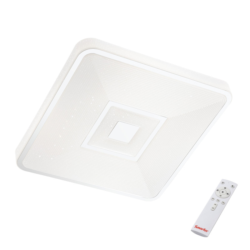 Plafoniera LED Apollo 05-948, 24W, 1800lm, lumina calda / neutra / rece, cu telecomanda, alba, moderna