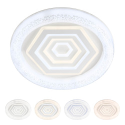 Plafoniera LED Azuki 05-921, 110W, lumina calda / neutra / rece, cu telecomanda, alba, moderna