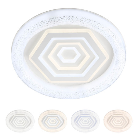 Plafoniera LED Azuki 05-921, 110W, lumina calda / neutra / rece, cu telecomanda, alba, moderna