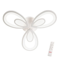 Plafoniera LED Lotus 05-963, 49W, 7700lm, lumina calda / neutra / rece, cu telecomanda, alba , moderna