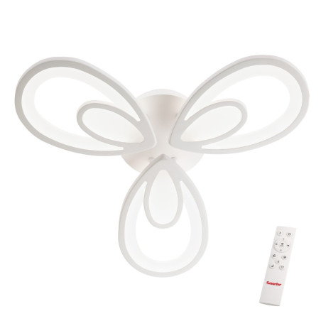Plafoniera LED Lotus 05-963, 49W, 7700lm, lumina calda / neutra / rece, cu telecomanda, alba , moderna