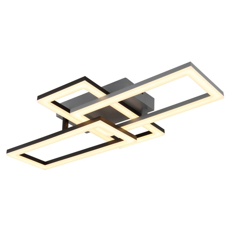 Plafoniera LED Sapena 67328-24O, 24W, 1900lm, lumina calda, negru + opal, moderna
