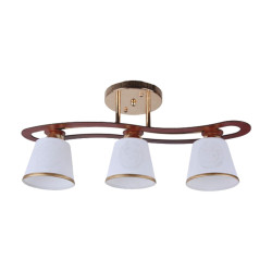 Plafoniera tip lustra Cup Ly 3077, 3 x E27, auriu + maro + alb, moderna