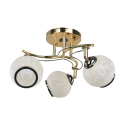 Plafoniera tip lustra Hydra KL 5857, 3 x E27, auriu + titan + alb, clasica