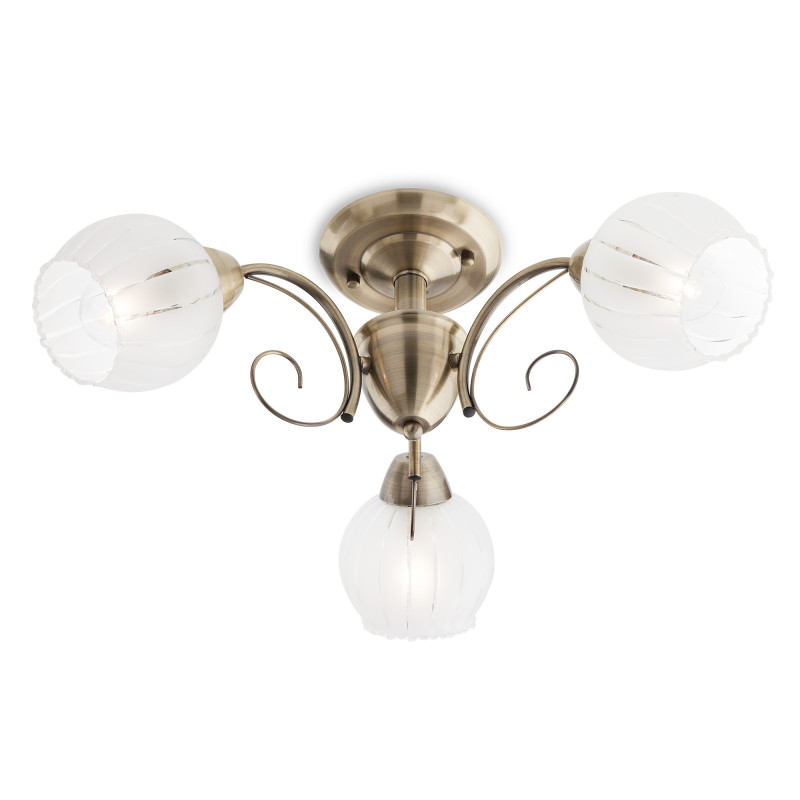 Plafoniera tip lustra Jennifer 02-739, 3 x E27, alama antica + satin, clasica