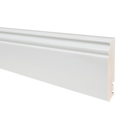 Plinta parchet lemn P9H, alb lacuit, 2200 x 95 x 16 mm