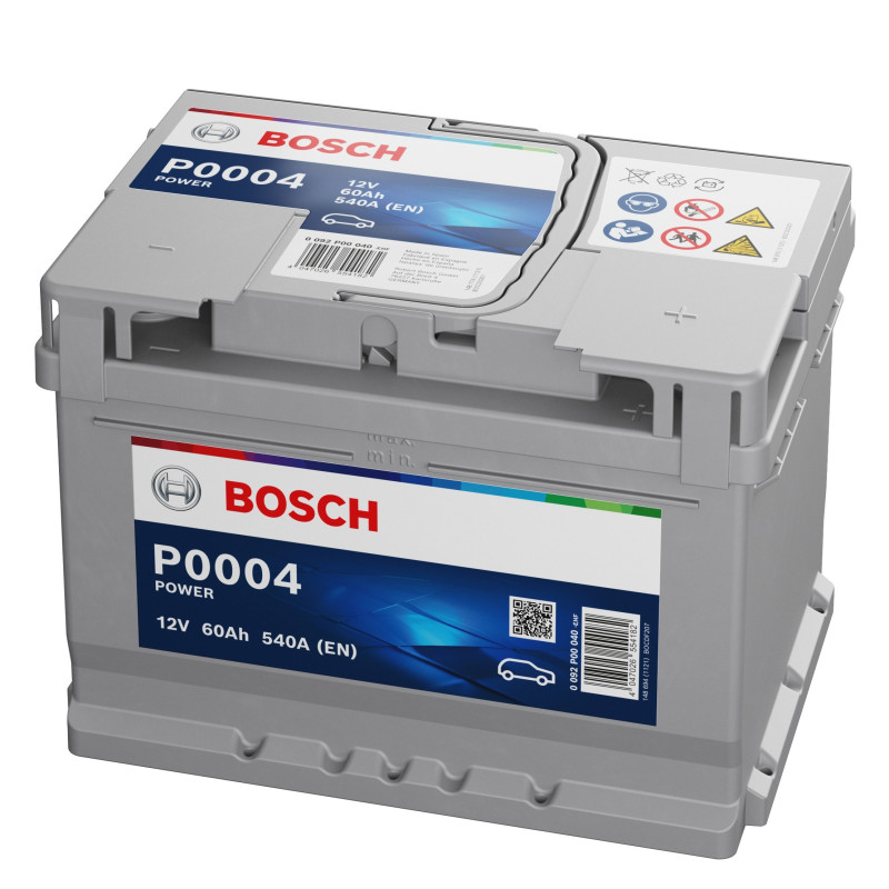 Baterie auto Bosch Power Line P0004, 12 V, 60 Ah, 540 A, 24.2 x 17.5 x 17.5 cm