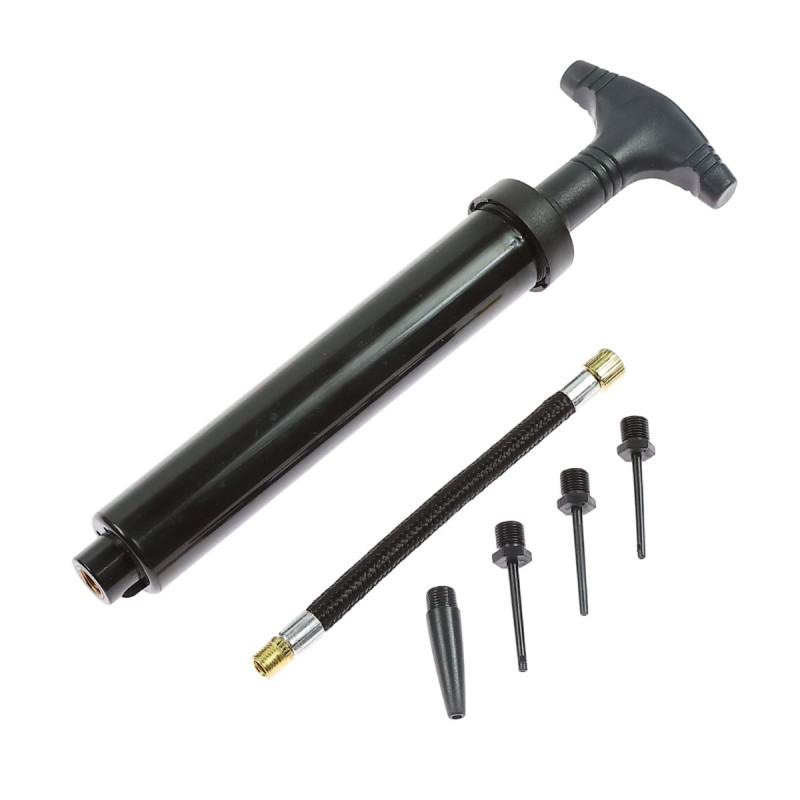 Pompa manuala pentru minge / velo, plastic, cu furtun + 3 ace + valva