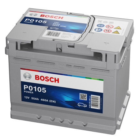 Baterie auto Bosch Power Line P0105, 12 V, 55 Ah, 460 A, 24.2 x 17.5 x 19 cm