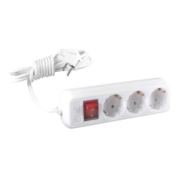 Prelungitor 0265, 3 prize, 3 m, 2500W, 3 x 1 mmp, contact de protectie, intrerupator