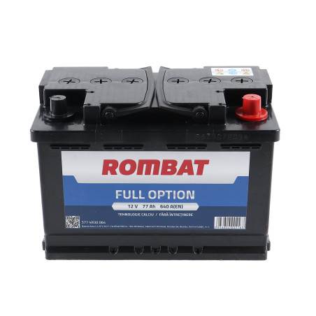 Baterie auto Rombat full option, 12V, 77Ah, 600 A, 27.8 x 17.5 x 19 cm