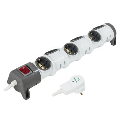 Prelungitor Atra 7153, 6 prize, 3 m, protectie la supratensiune, supraincarcare si varfuri de energie, intrerupator, 3500W, 3 x 