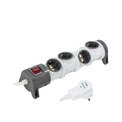 Prelungitor Atra 7154, 4 prize, 3 m, protectie la supratensiune, supraincarcare si varfuri de energie, intrerupator, 3500W, 3 x 