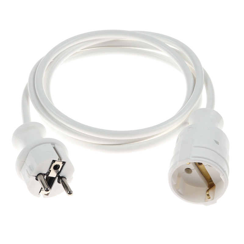 Prelungitor cu fisa si cupla, contact de protectie, 2 m, H05VV-F 3 x 1 mmp