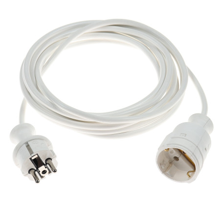 Prelungitor cu fisa si cupla, contact de protectie, 5 m, H05VV-F 3 x 1 mmp