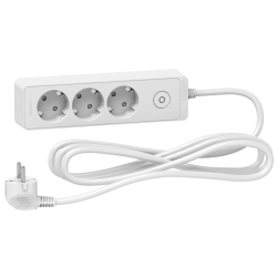 Prelungitor Schneider Electric ST9433W, 3 prize cu contact de protectie, 3 m, 3680W, intrerupator, indicator luminos