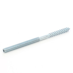 Prezon lemn / metal, din otel, zincat alb, M6 x 100 mm, L35/M50