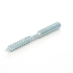 Prezon lemn / metal, din otel, zincat alb, M8 x 80 mm, L35/M30 - SW6