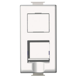 Priza internet Matix SAM5979C5EE, RJ45 cat. 5E, incastrata, modulara - 1 m, alba
