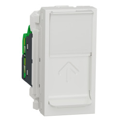 Priza internet Noua Unica NU341018, RJ45 cat. 5, 1 modul, incastrata, alba