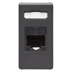 Priza internet System GW21271-1BL, RJ45 cat. 5E, incastrata, modulara - 1 m, neagra