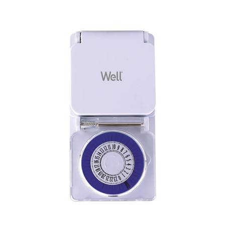 Priza programabila mecanica Well TIMER-MEC-03-WL, 16A, exterior