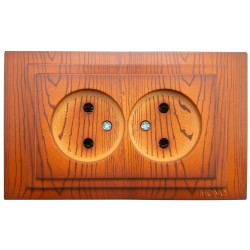 Priza schuko dubla Mono Electric Larissa, incastrata, rama inclusa, cires