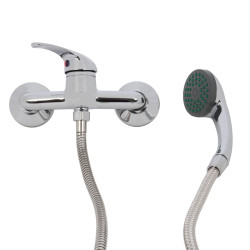 Baterie baie pentru dus, Kadda MY3555 - 7, monocomanda + accesorii, montaj pe perete, finisaj cromat