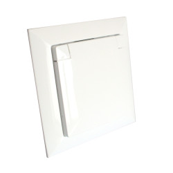 Priza schuko simpla Abex Perla PT-17 PHS, incastrata, cu capac, contact de protectie, alba
