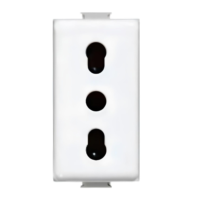 Priza schuko simpla Bticino Matix SAM5180E, incastrata, modulara - 1, contact de protectie, alba