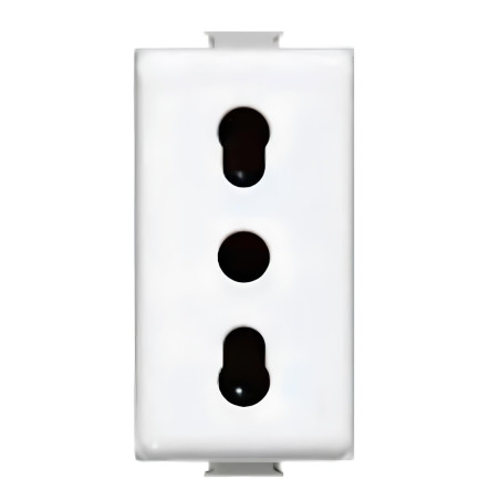 Priza schuko simpla Bticino Matix SAM5180E, incastrata, modulara - 1, contact de protectie, alba