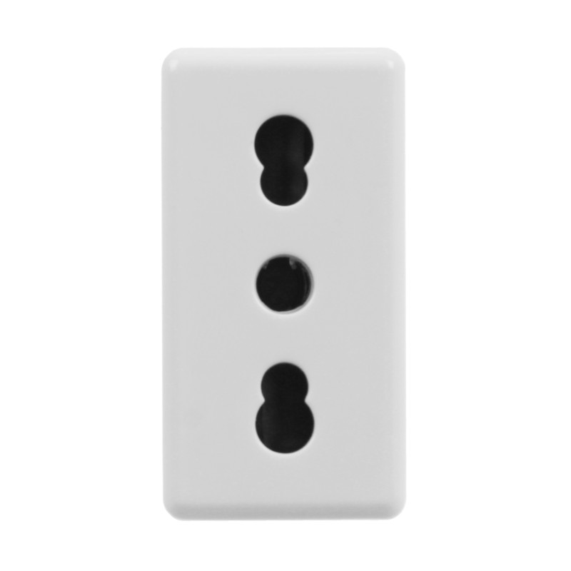 Priza schuko simpla Gewiss System GW20203, incastrata, modulara - 1, contact de protectie, alba