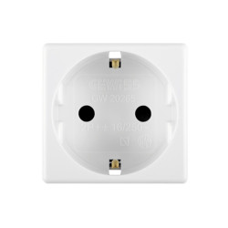 Priza schuko simpla Gewiss System GW20265, incastrata, modulara - 2, contact de protectie, alba