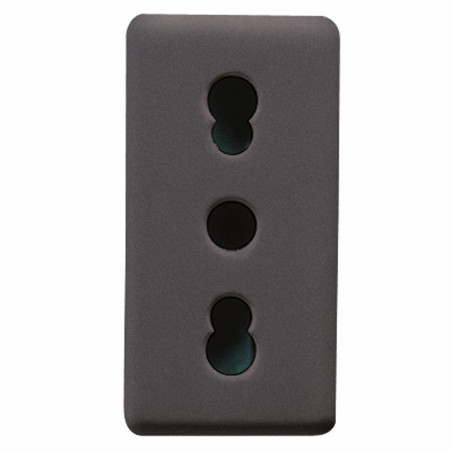 Priza schuko simpla Gewiss System GW21203-1BL, incastrata, modulara - 1, contact de protectie, neagra