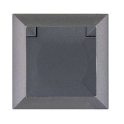 Priza simpla Abex Perla PT-17 PH, incastrata, cu capac, contact de protectie, antracit