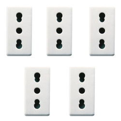 Priza simpla Gewiss System GW20203, incastrata, modulara - 1, contact de protectie, alba - 5 buc