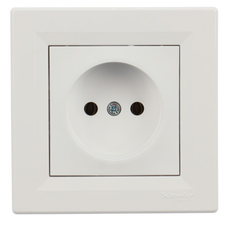 Priza simpla Schneider Electric Asfora EPH3000121, incastrata, rama inclusa, alba