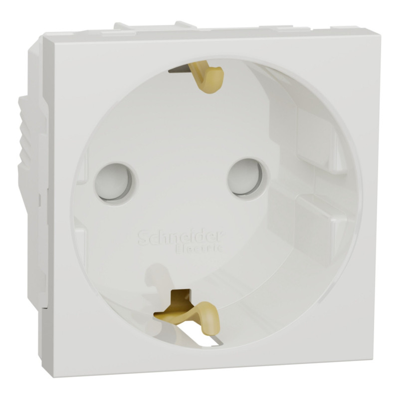 Priza simpla Schneider Electric Noua Unica NU303718, incastrata, modulara - 2, contact de protectie, protectie copii, 2P+E, 16A,