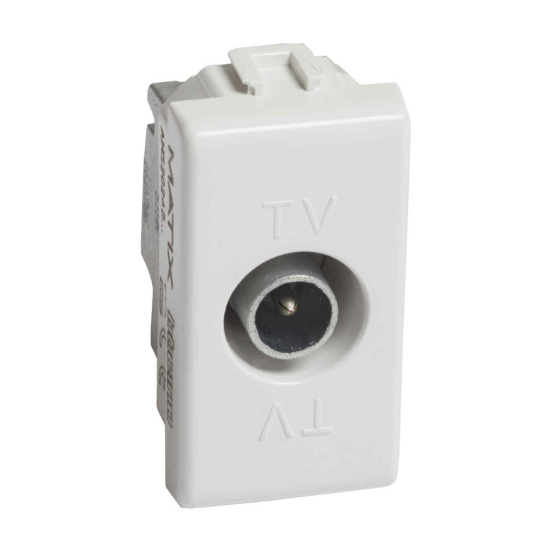 Priza TV capat Matix SAM5202DE, modulara - 1 m, alba