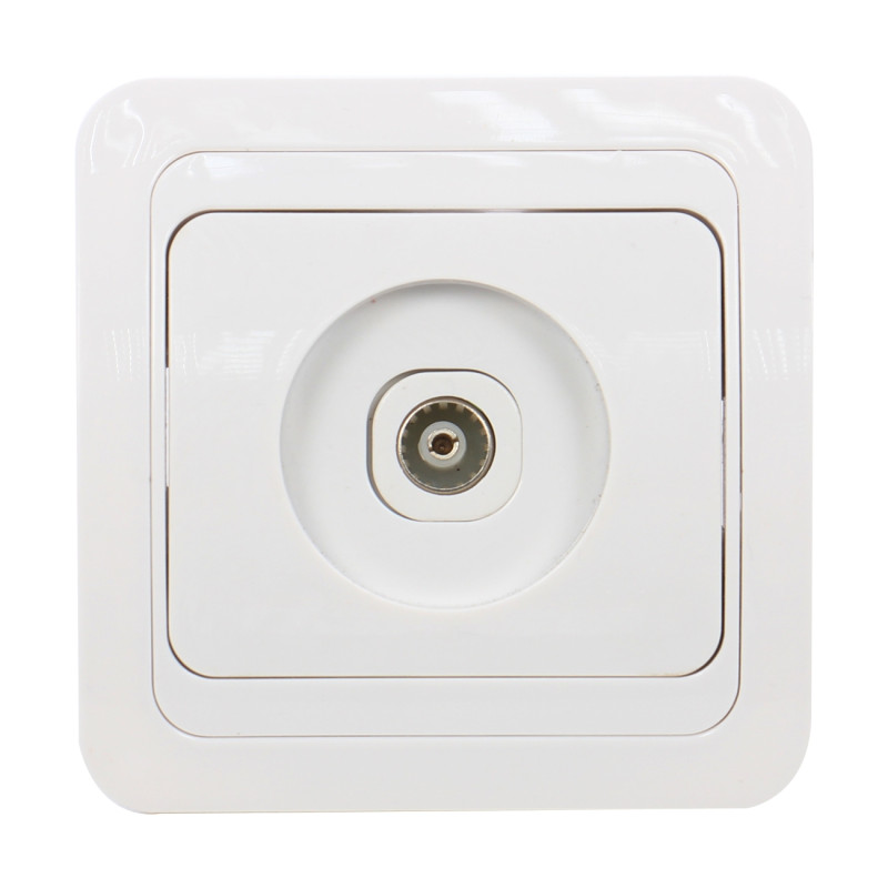 Priza TV Eco Comtec MF0012-06045, rama inclusa, alba