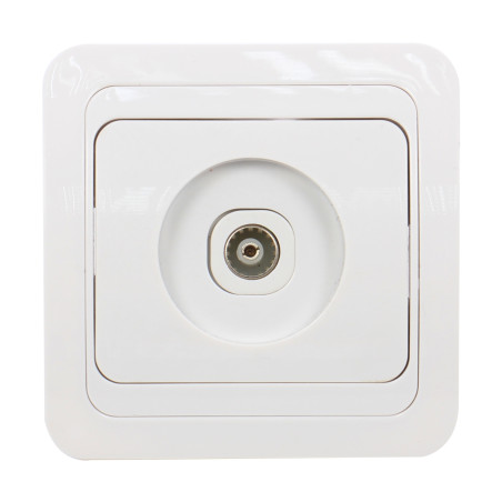 Priza TV Eco Comtec MF0012-06045, rama inclusa, alba