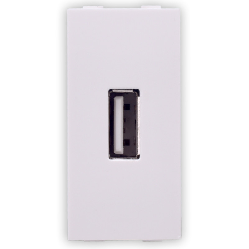 Priza USB Hoff, montaj incastrat, alba, modulara - 1, 5V, 2.1A