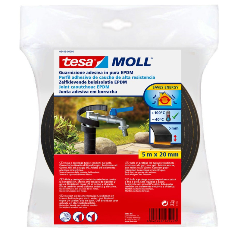 Profil adeziv pentru izolatii conducte, tesa 5443, din cauciuc EPDM, 5 m x 20 mm Profil adeziv pentru izolatii conducte, tesa 5443, din cauciuc EPDM, 5 m x 20 mm