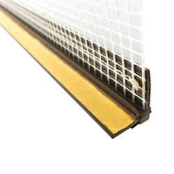 Profil colt cu plasa, legatura tamplarie - perete, interior / exterior, PVC, 100 x 2500 mm