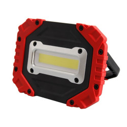 Proiector LED HOFF, 10W, max 1000lm, lumina rece, reincarcabil, cu acumulator, rosu + negru