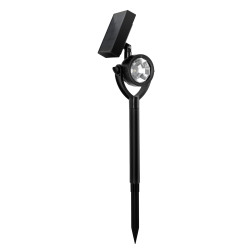 Proiector solar cu LED Hoff, 10lm, lumina neutra, H 38.7 cm, negru, exterior