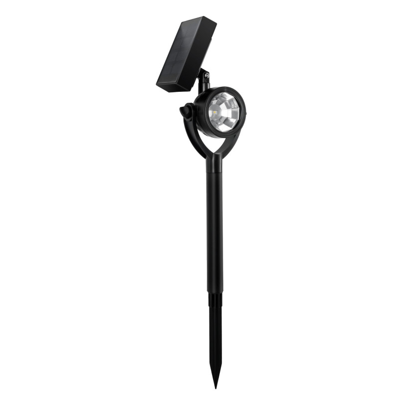 Proiector solar cu LED Hoff, 10lm, lumina neutra, H 38.7 cm, negru, exterior