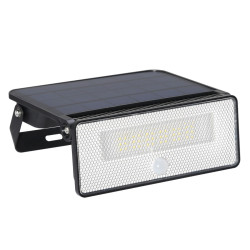 Proiector solar cu LED Hoff, 15W, 1600lm, lumina rece, cu senzor de miscare, negru, IP54, exterior
