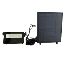 Proiector solar cu LED Hoff, 15W, 1600lm, lumina rece, cu senzor de miscare, negru, IP54, exterior